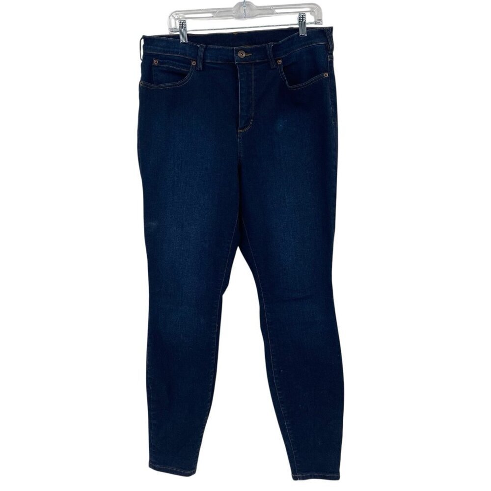 Duluth Trading Co Women’s Blue Stretch Jeans Size 14 Regular Skinny Leg Denim